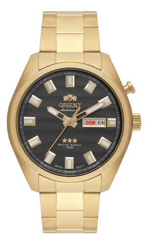 Relógio Orient Masculino Automático 469gp076 G1kx Dourado Cor do fundo Grafite