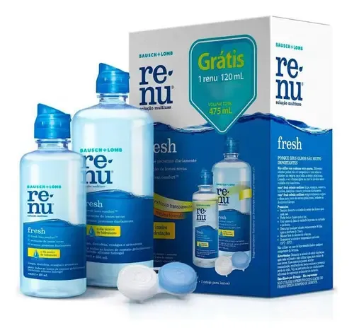 Kit Renu Fresh Solução Multiuso para Lentes 355ml 120ml Bausch + Lomb 475 ml - Imagem 1