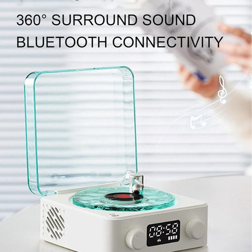 Altavoz Retro De Vinilo Con Reproductor De Discos Waves
