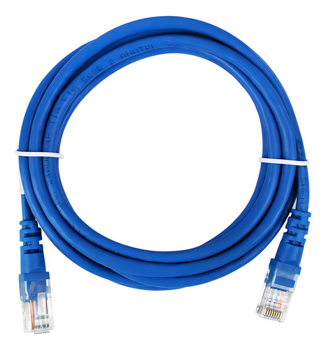 10 Pç Cabo Rede Patch Cord Cat5e Azul Flexível Rede Utp 2,5m