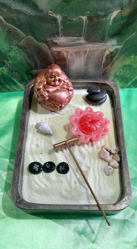 Jardín Zen Con Buda.isis Dala Art Negro