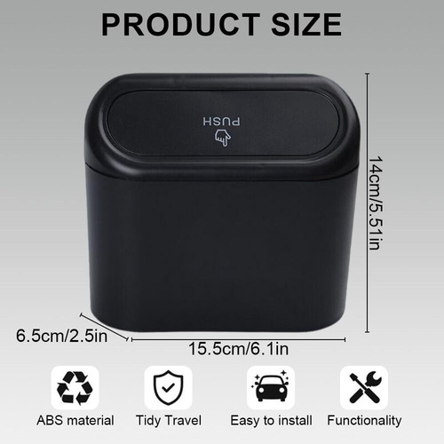 Mini Cubo De Basura Para Coche Con Tapa Bote De Basura Coche