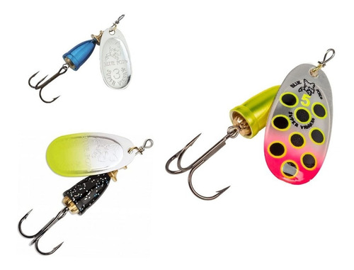 Combo 3 Cucharas Blue Fox Vibrax Nro 3, 4 Y 5 Para Soft Lure