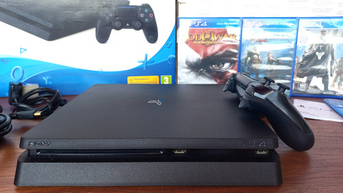 Ps4 Slim 1tb + 2 Controles + De 90 Jogos - Leia!! Preto Onyx (Usado)