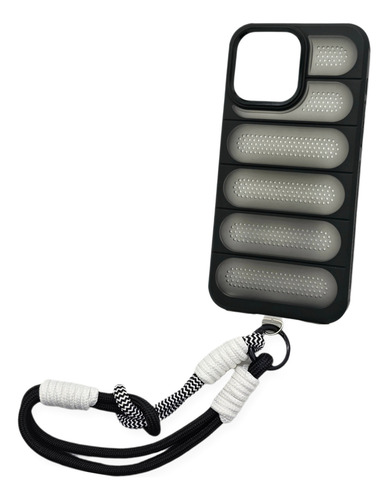 Funda Para Iphone 15 Pro Max Correa + Mica + Envio Gb07 Negro