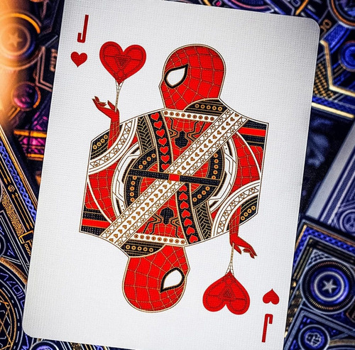 Cartas Marvel Avengers Rojo Ironman Red Luxury Cards Naipes