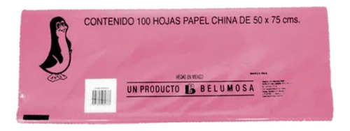 Papel China C/100 Pliegos Color Rosa Palido 50x75cm Lisa