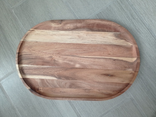 Charola Grande Madera Natural 43x28cm Servir Decorar Snacks