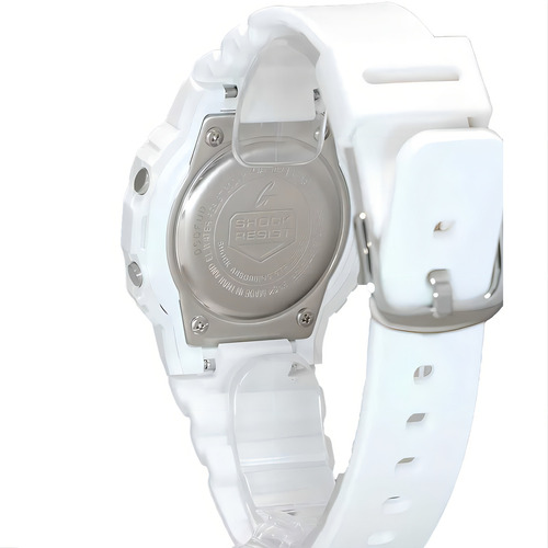 Correa de reloj Casio G-shock GMD-S5600BA-7DR, color de bisel blanco, color de fondo blanco, color gris