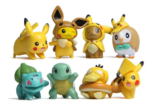 Pokemon Figuras De 4 Cm  Set Completo De 8 Pcs Pikachu/eevee