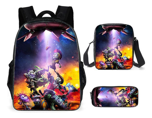 Mochila Plantas Vs. Zombies Con 2pcs