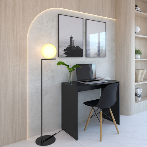 Mesa Escrivaninha Minimalista Pequena Sem Gaveta - Preto | Magazine Decor