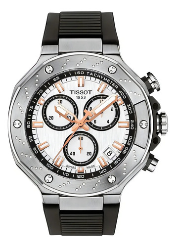 Reloj Tissot T-race Chronograph T141.417.17.011.00 Negro Plateado Crema (Reacondicionado)