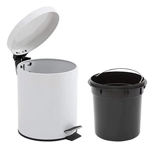 1.3 Gallon / 5 Liter, Steel Step Trash Can With Removab...