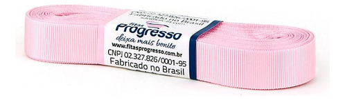 5 Fitas De Gorgurão Progresso 15mm - Nº3 C/10 Metros Cor Rosa-claro