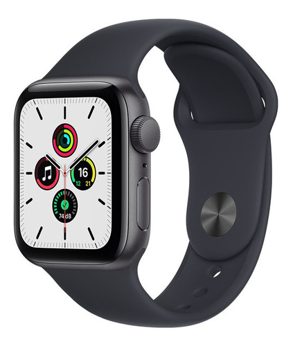 Smartwatch Apple Watch Se 40mm - Gps - Caixa Grafite/ Pulseira Esportiva Preta Mkq13be/a