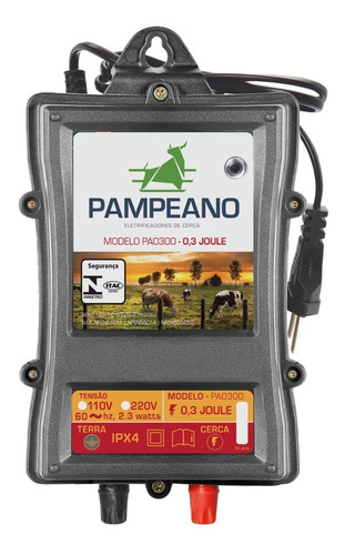 Eletrificador Pampeano 45 Km Pa0300-3  Cerca Elétrica Rural