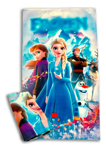 Toalla De Baño Diseño Frozen 155x85 Cm Microfibra Suave Gris Y Azul Frozen