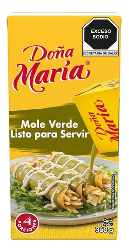 11 Pzas Mole Doña María Verde Listo Para Servir 360 G