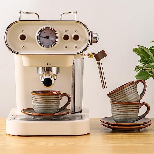 Tazas Espresso Hasense, 4 Oz Set De 4 Tazas De Caf Cappuccin