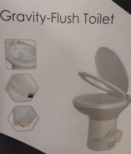 Inodoro Gravity Flush,casa Rodante,fijo A Pedal,nautico Sear