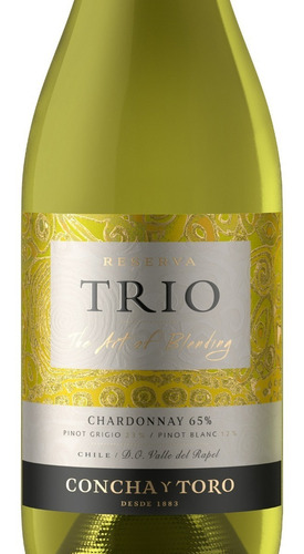 Trio Vino Blanco Chardonnay, Pinot Grigio, Pinot Blanc 750 M
