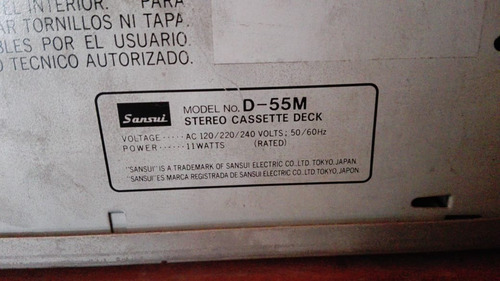 Reproductora De Casette Sansui D 55m