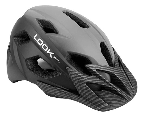 Casco Mtb Visera Tipo Carbon Talla Ajustable 58-61cm Titanio