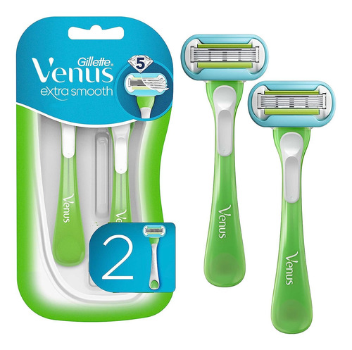 Razors Gillette Venus, Extra Suaves, Verdes, Desechables, 2