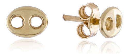 Aros De Oro 18k Oval Calado