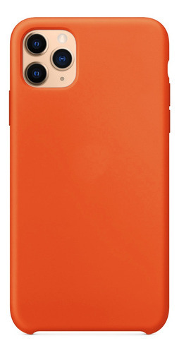 Capa Capinha Silicone Veludo Compatível C/ iPhone 11 Pró Max Cor Laranja