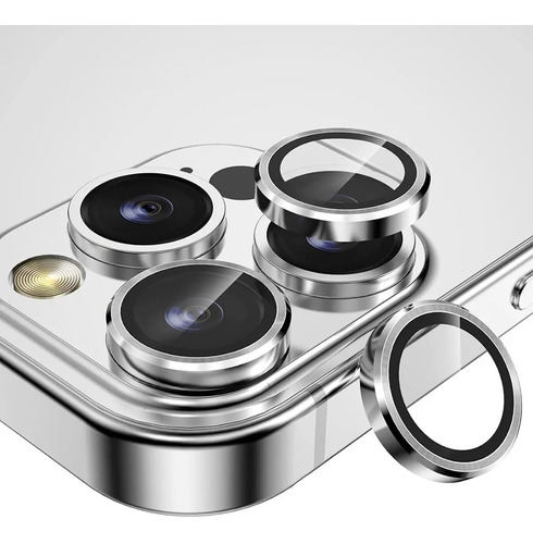 Vidrio Protector Lente Camara Para iPhone 15 Pro Max Silver 
