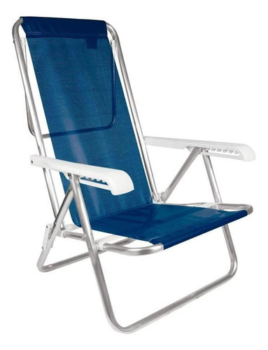 Silla reclinable Mor con 8 posiciones en aluminio azul marino