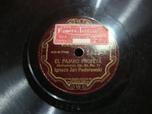 Pasta Ignace Jan Paderewski Solo Piano Victrola 1426 C42