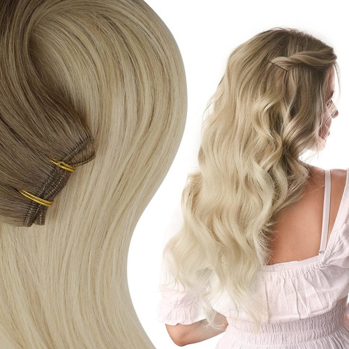 Extensiones Cabello Real 18in 105gr Balayage Blonde, Ash Blo