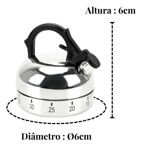 Timer Chaleira Temporizador Analógico Culinário Para Cozinha