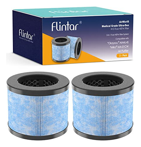 Filtro Hepa True Flintar, Compatible Con Okaysou Airmic4s Y