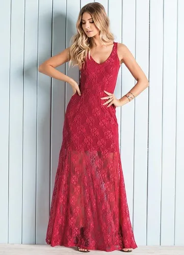 Vestido de renda com forro curto sale