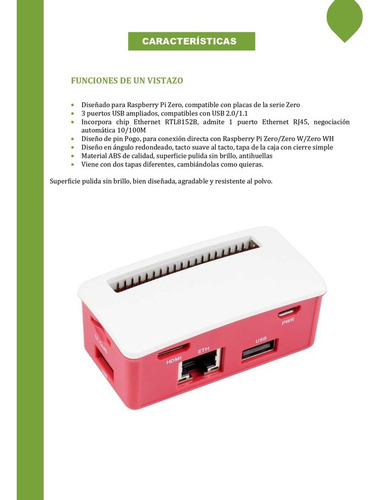 Gabinete Para Raspberry Pi Zero W/2w, Hat Ethernet/usb