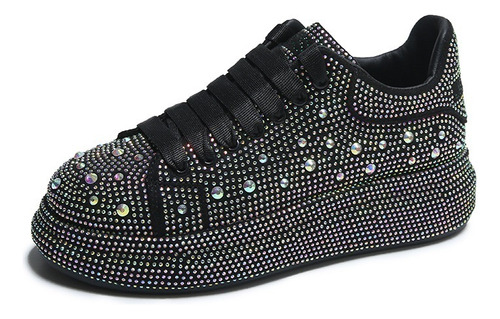 Zapatillas Mujer Zapatos De Plataforma Dama Con Rhinestone