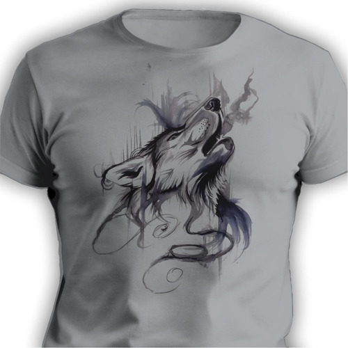 Remeras Hombre Tattoo Sublimadas Con Tatuaje De Lobo - 2216