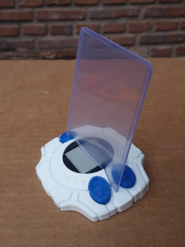 Toploader Digivice Digimon Porta Cartas 3d Pla Pixelados_ Digivice Blanco 1