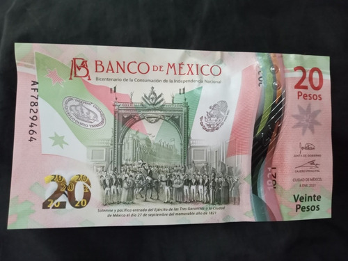 Billete De 20 Pesos Nuevo  Serie Af 