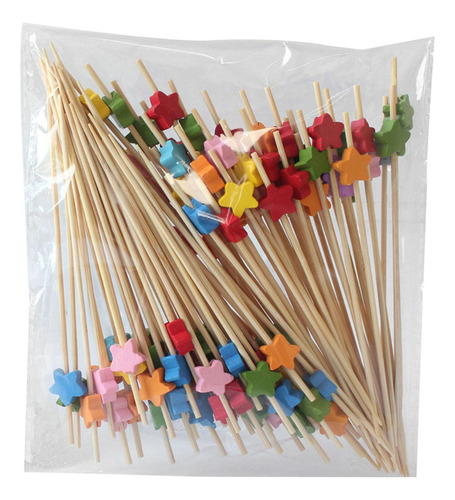 . 100 Piezas Palillos De Cóctel Brochetas De Estrella Mixta