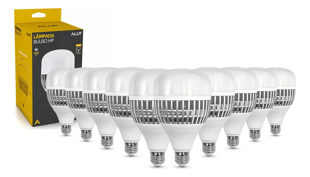 Kit 10 Lampadas Led Bulbo Hp 100w 6500k Branco Frio E27