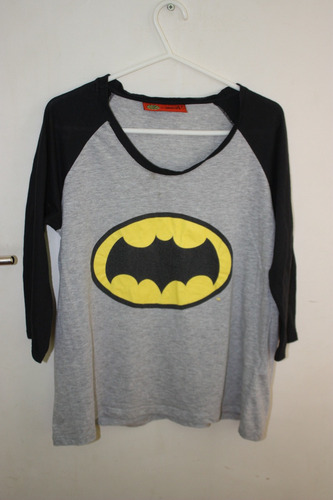 Remera Combinada Manga 3/4 Muaa Batman Perfecto Estado