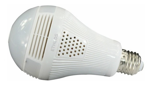 Imagen 4 de 5 de Lampara Wifi Led Ip Camara Hd 360° Ojo Pez Espia Graba Sdmic Color Blanco