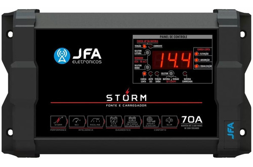 Fonte Automotiva E Carregador De Bateria Jfa Storm 70a