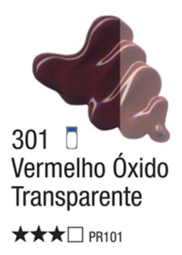 Tinta Óleo Oil Colors Classic Cores Escuras 20ml Acrilex Cor Vermelho Óxido Transparente