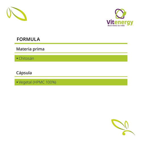 Imagen 5 de 6 de Chitosan 100% - 180 Cápsulas - Quemador Natural - Oferta X3